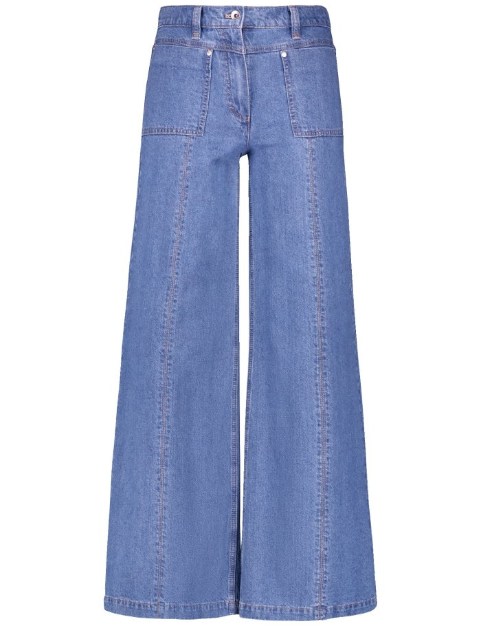 Gerry Weber Cotton/linen jeans MIR꞉JA WIDE LEG Bukser Blå | RSXP9158