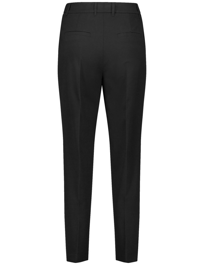 TAIFU Crease-resistant 7/8-length trousers in a slim fit Bukser Svarte | DHPK5783