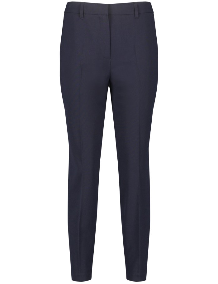 TAIFU Crease-resistant 7/8-length trousers in a slim fit Bukser Blå | SCHS4875