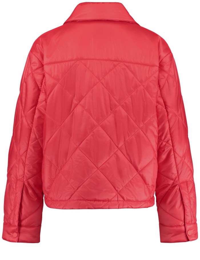 Gerry Weber Cropped puffer jacket with a drawstring and patch pockets Jakker Rød | UKUP9117