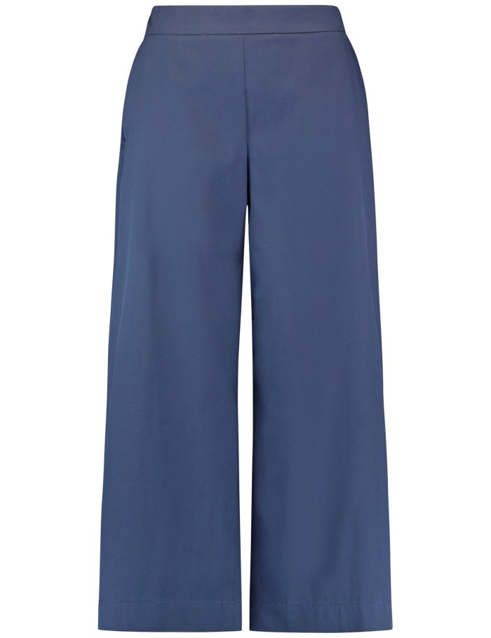 Gerry Weber Culottes with a stretch waistband at the back Bukser Blå | HXJC2772