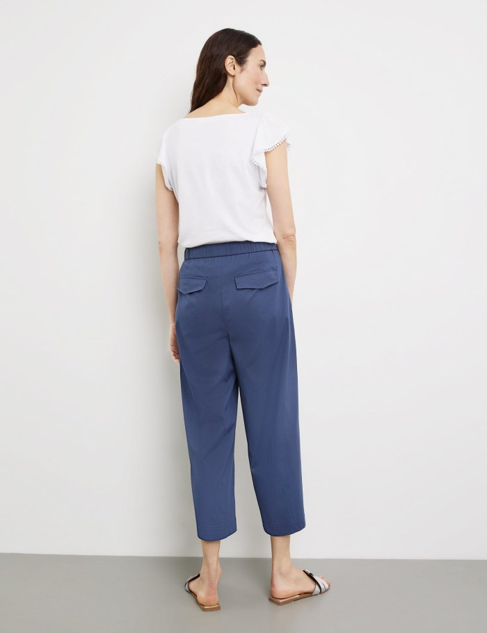 Gerry Weber Culottes with a stretch waistband at the back Bukser Blå | HXJC2772