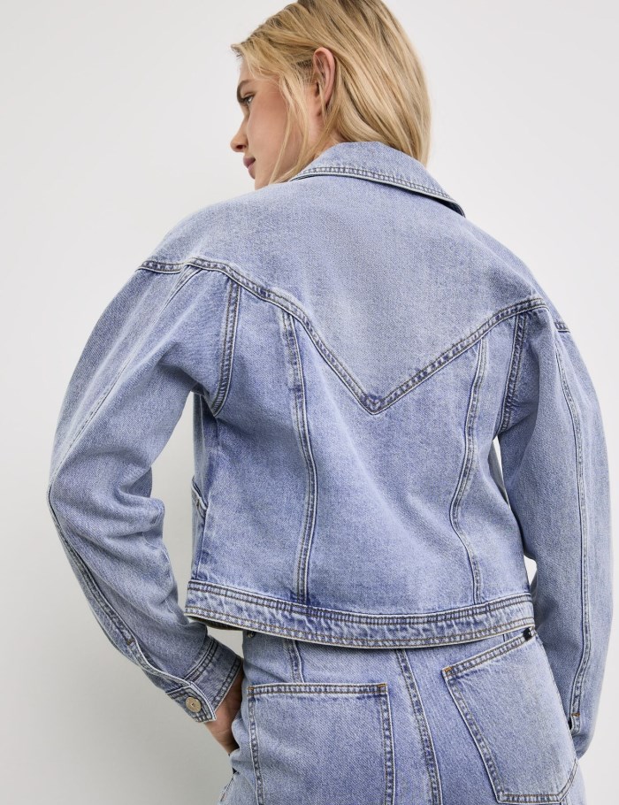 TAIFU Denim biker jacket Jakker Blå | DNHK2390