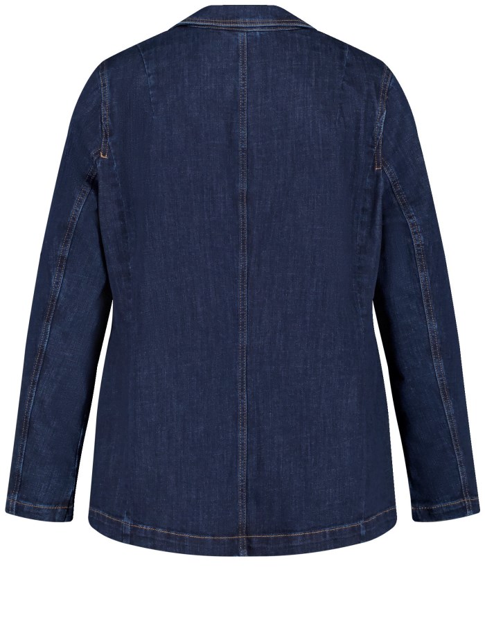 SAMOON Denim blazer with contrasting topstitching Blazere Blå | SNKQ7005