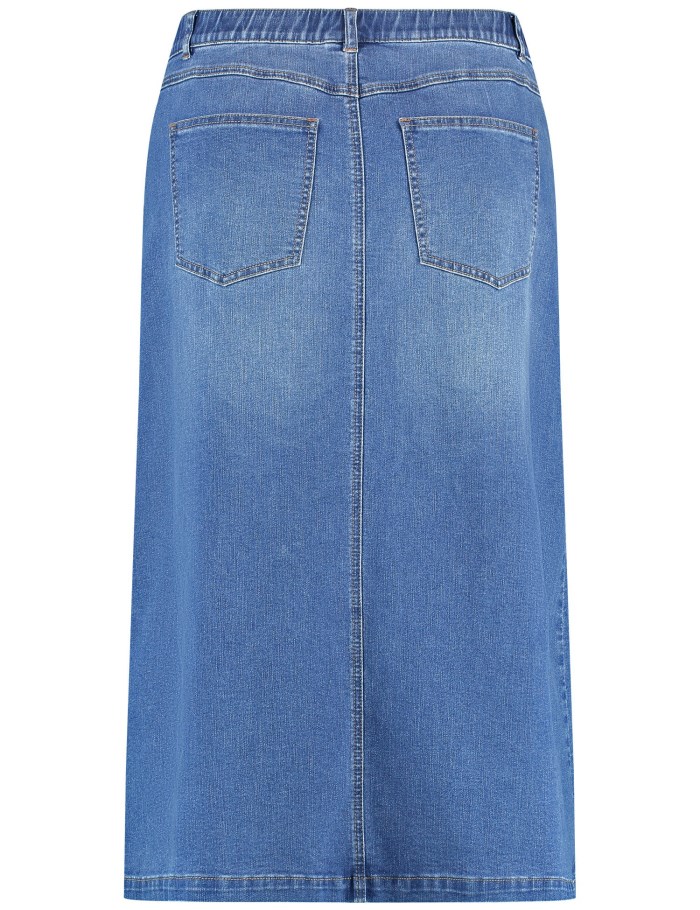 SAMOON Denim midi skirt Skjørt Blå | SSIK2443