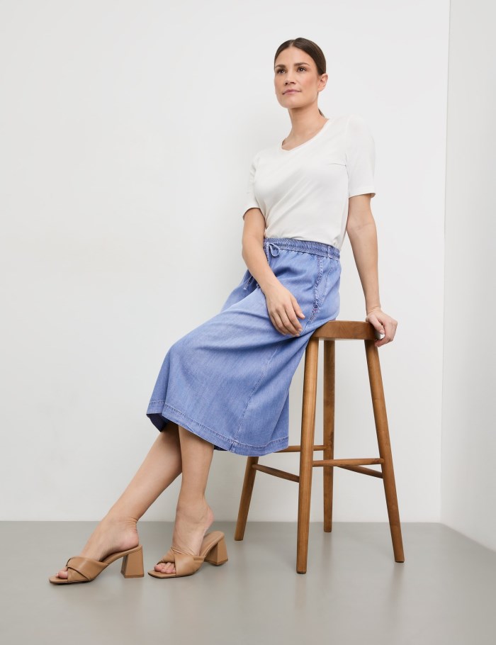 Gerry Weber Denim skirt in an A-line design Skjørt Blå | ASNY2098