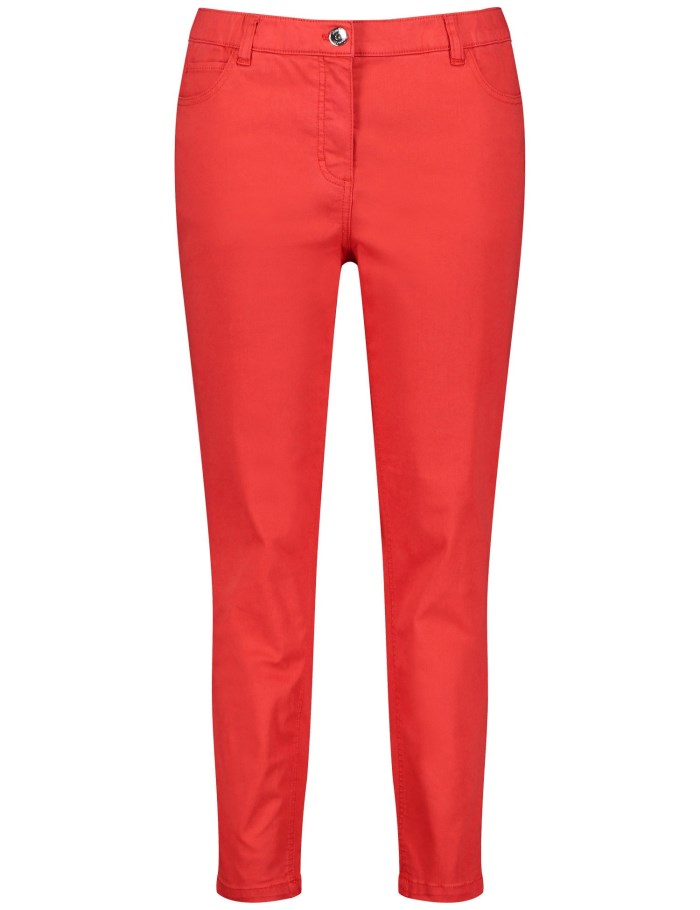 SAMOON Elasticated 7/8-length jeans Bukser Rød | IDXI0860