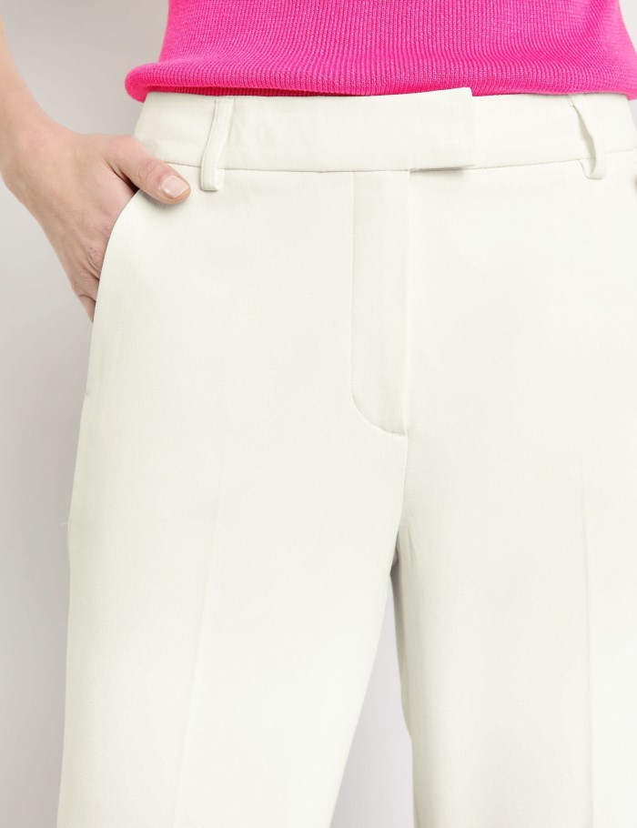 TAIFU Elegant 7/8-length trousers in a slim fit Bukser Hvite | WKEQ2660