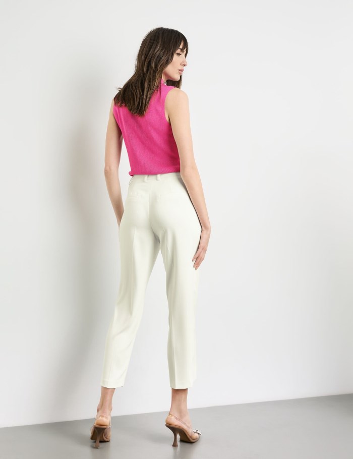 TAIFU Elegant 7/8-length trousers in a slim fit Bukser Hvite | WKEQ2660