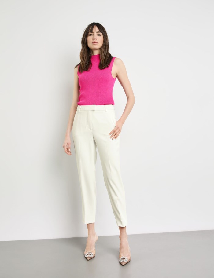 TAIFU Elegant 7/8-length trousers in a slim fit Bukser Hvite | WKEQ2660