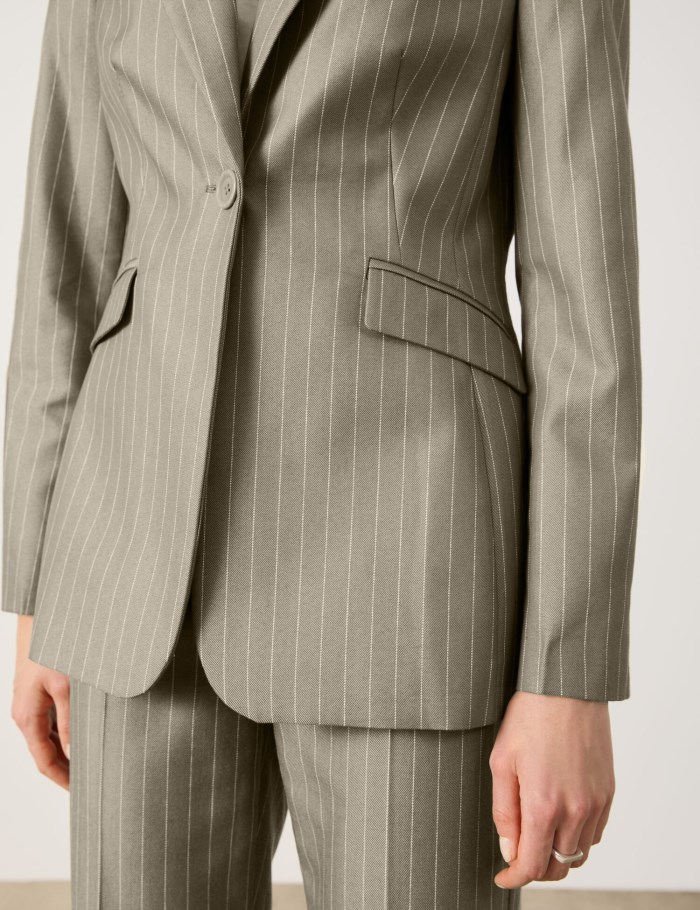 TAIFU Elegant blazer with pinstripes Blazere Grønn | UTSY9101