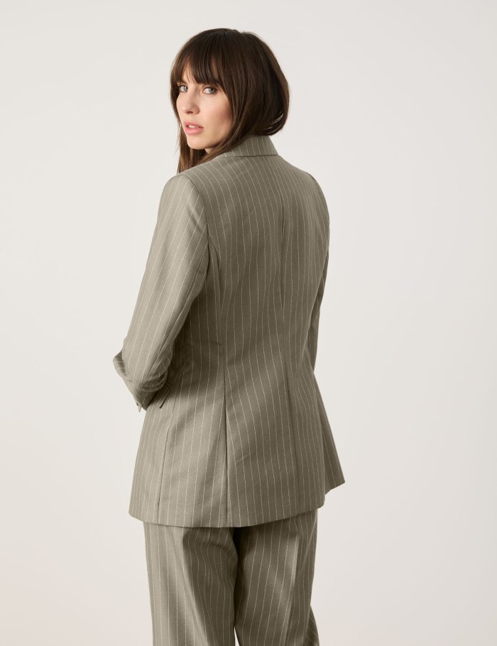 TAIFU Elegant blazer with pinstripes Blazere Grønn | UTSY9101