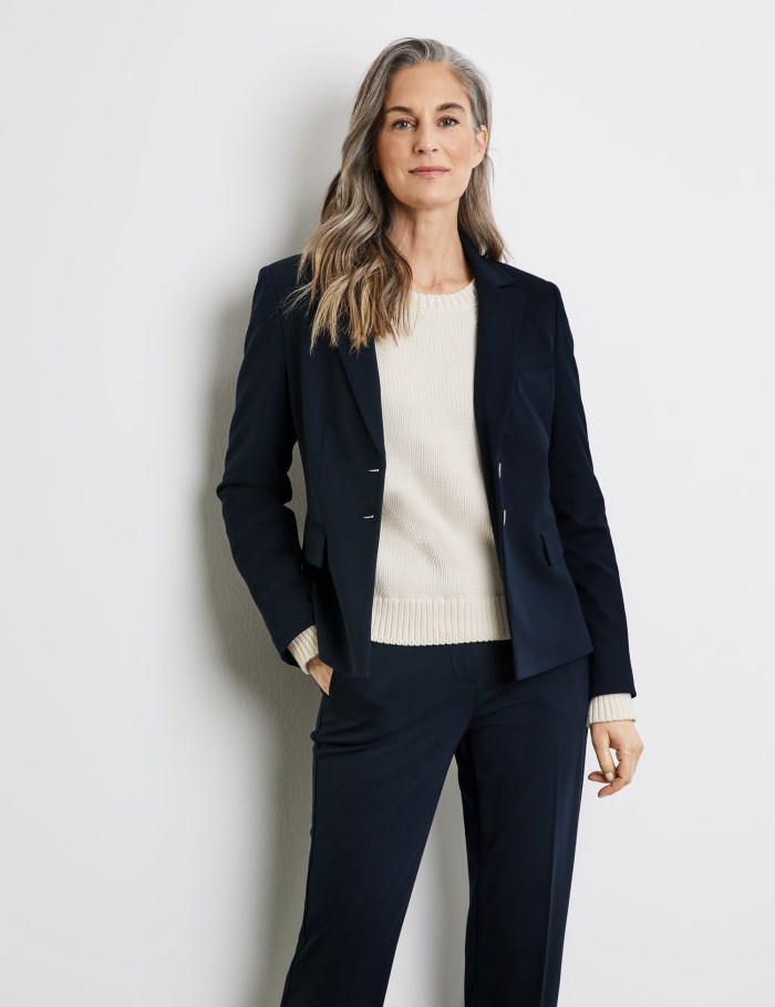 Gerry Weber Elegant blazer with stretch for comfort Blazere Blå | NEWB9218