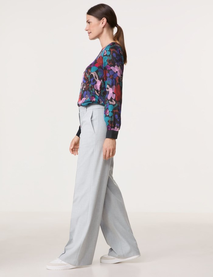 Gerry Weber Elegant cloth trousers with a wide leg Bukser Grå | GDMP0649