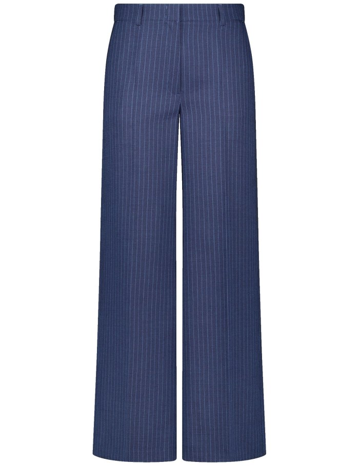 Gerry Weber Elegant cloth trousers with pinstripes Bukser Blå | QPBN1711