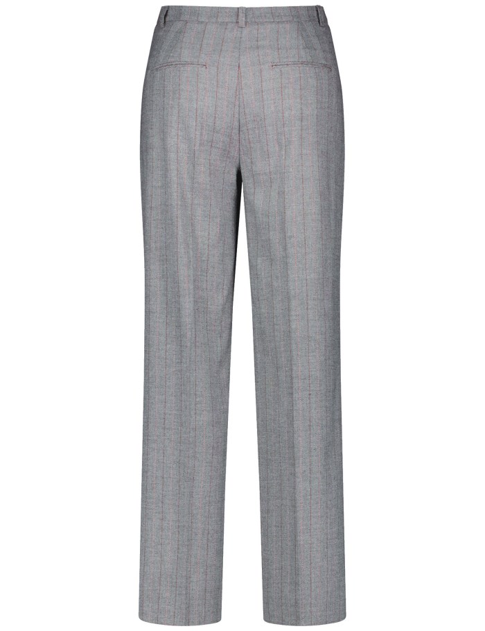 Gerry Weber Elegant fabric trousers with pinstripes Bukser Grå | OMSZ9698