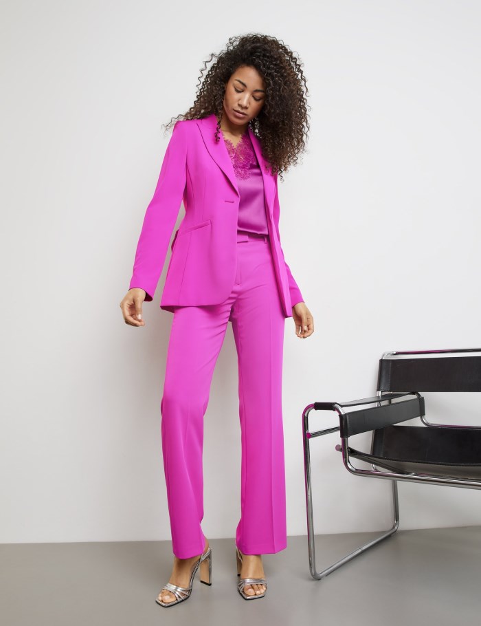 TAIFU Elegant flared trousers Bukser Rosa | BGPY0289