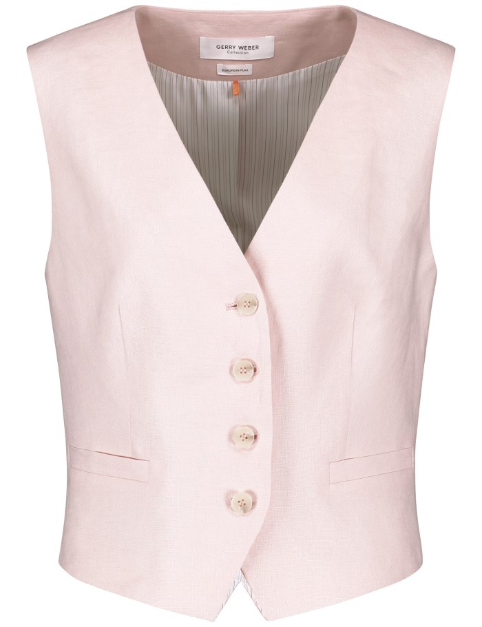 Gerry Weber Elegant linen waistcoat Jakker Rosa | DGCV7545