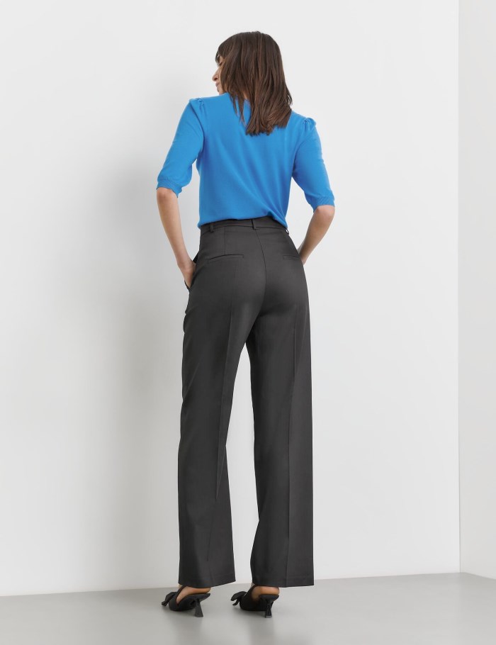 TAIFU Elegant trousers with a wide leg Bukser Svarte | VZXJ0357