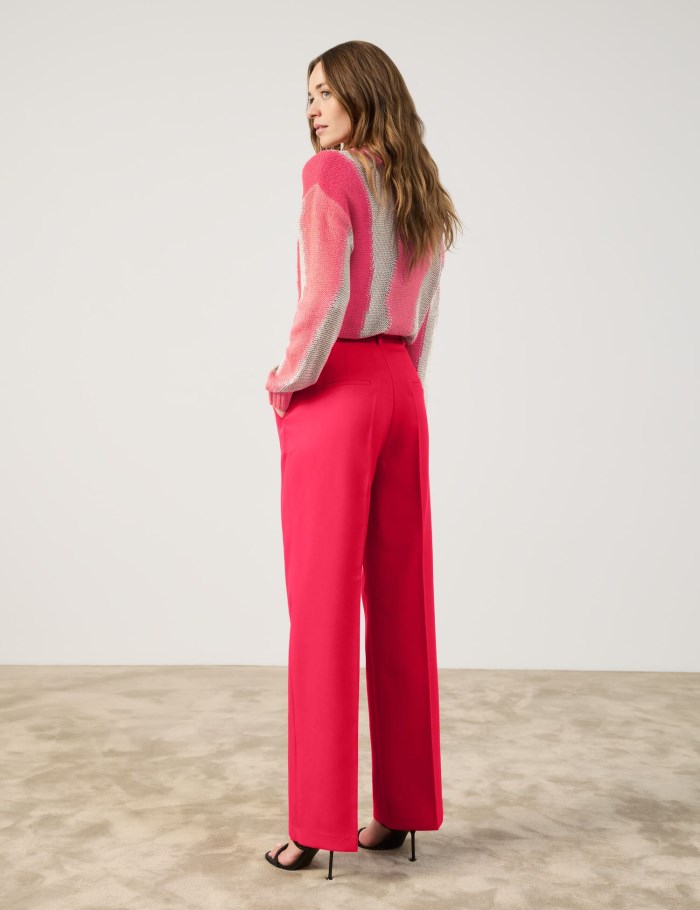 TAIFU Elegant trousers with a wide leg Bukser Rød | DSUQ1676