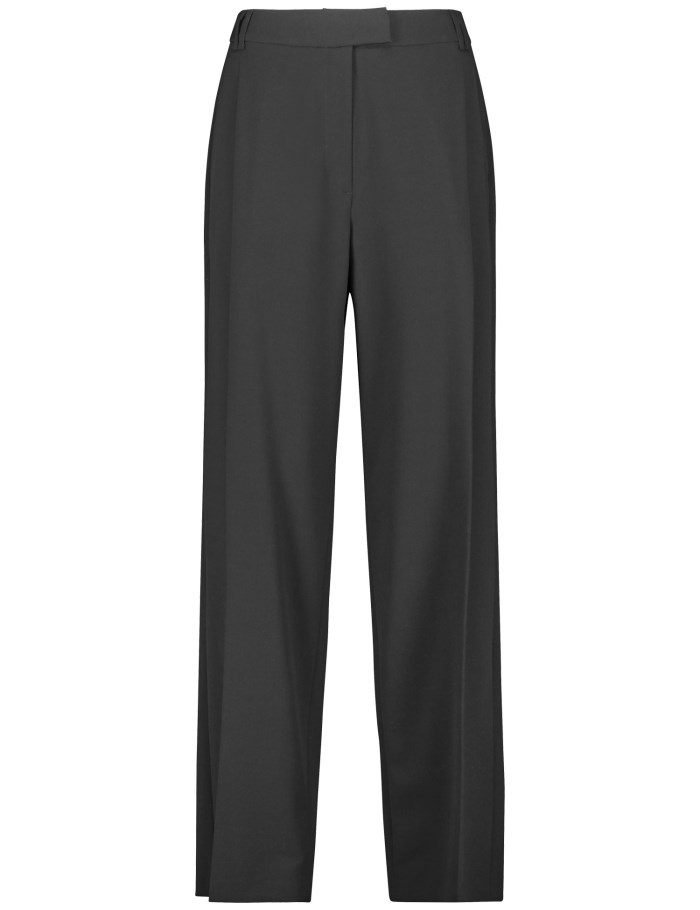 TAIFU Elegant trousers with a wide leg Bukser Svarte | UOFF9621