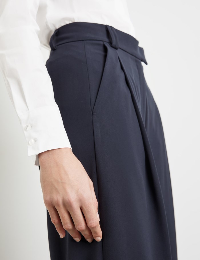 TAIFU Elegant trousers with a wide leg Bukser Blå | NKLL3376