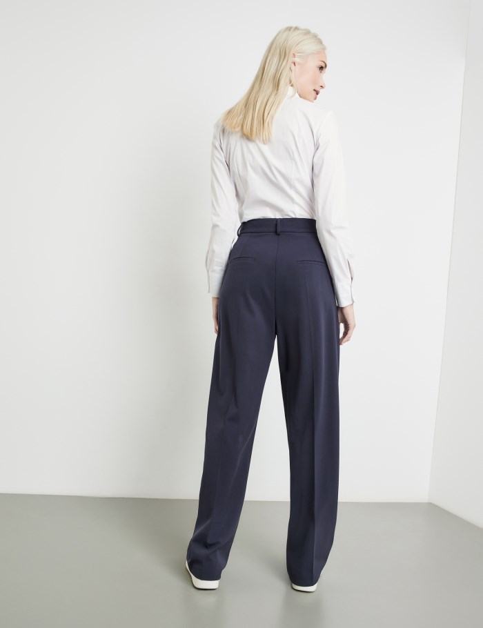 TAIFU Elegant trousers with a wide leg Bukser Blå | NKLL3376