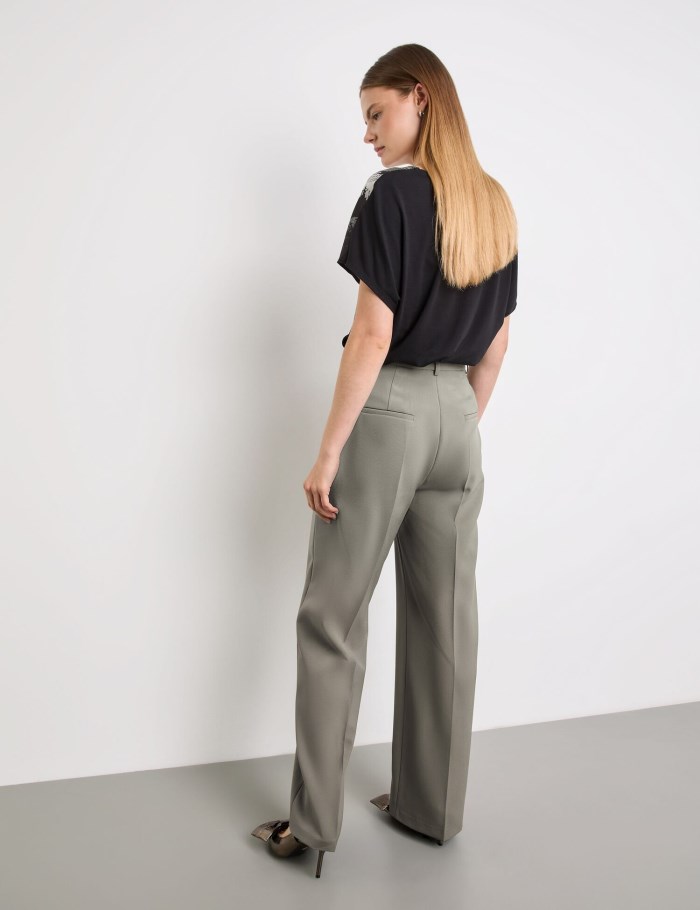 TAIFU Elegant trousers with a wide leg Bukser Brune | TKRD1735