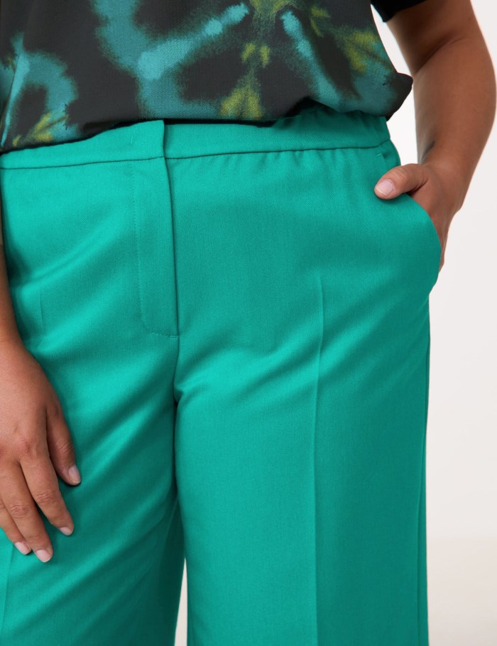 SAMOON Elegant trousers with a wide leg, Carlotta Bukser Blå | ULHU9202