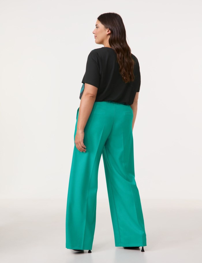 SAMOON Elegant trousers with a wide leg, Carlotta Bukser Blå | ULHU9202