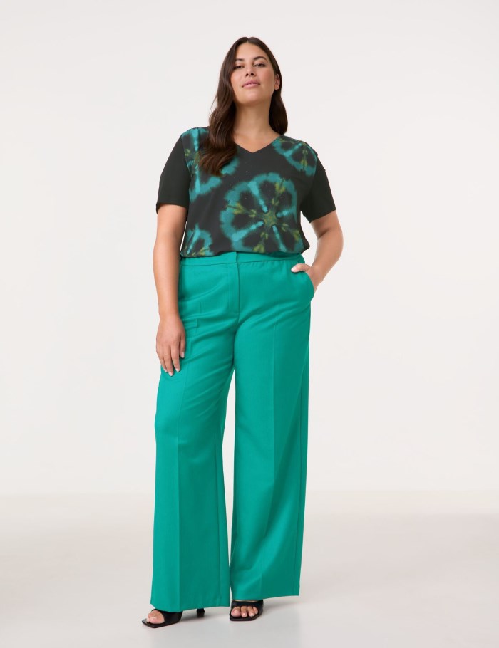 SAMOON Elegant trousers with a wide leg, Carlotta Bukser Blå | ULHU9202