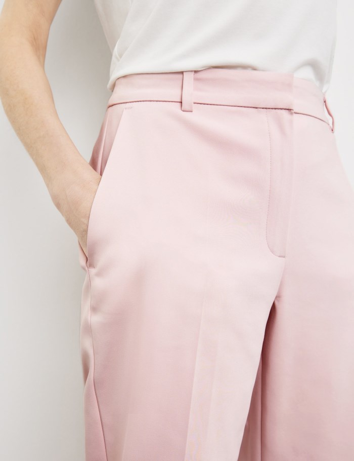 Gerry Weber Elegant trousers with pressed pleats Bukser Rosa | TTDU7605