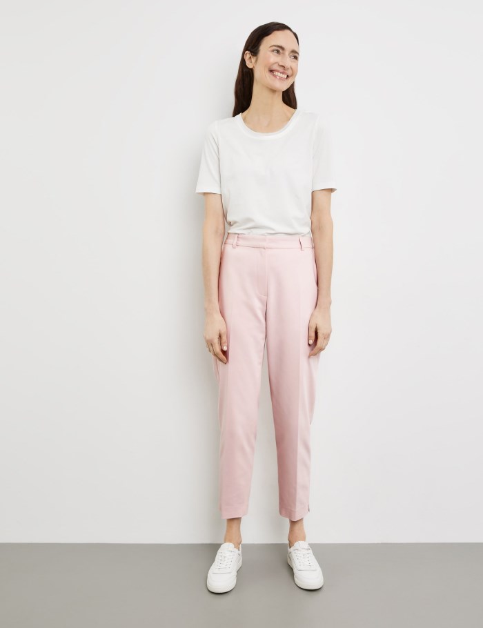 Gerry Weber Elegant trousers with pressed pleats Bukser Rosa | TTDU7605