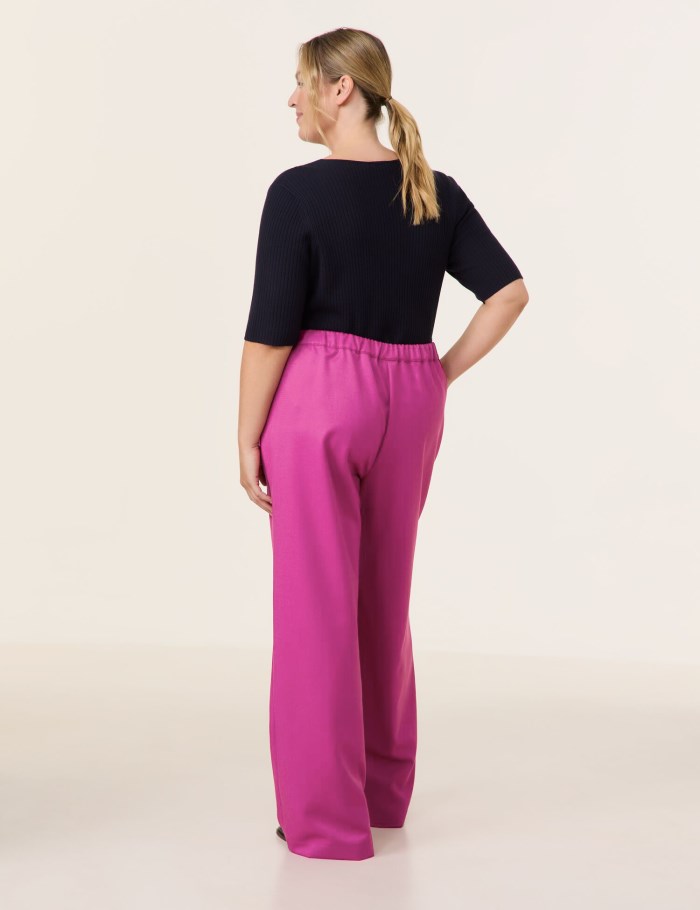 SAMOON Elegant wide-leg trousers Carlotta Bukser Rosa | IILA8184