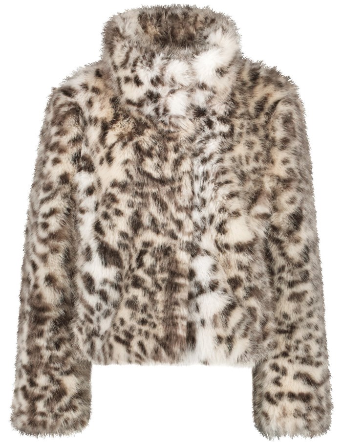 TAIFU Faux fur jacket with a leopard print pattern Jakker Beige | LIRA5743