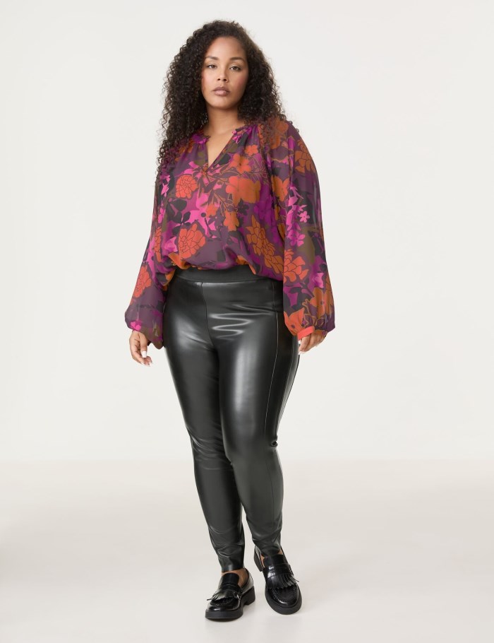 SAMOON Faux leather leggings, Lucy Bukser Svarte | ZVTK9218