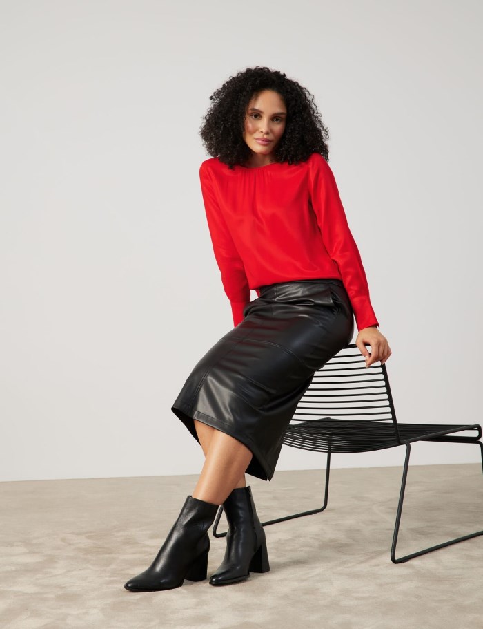 Gerry Weber Faux leather pencil skirt Skjørt Svarte | BXKS5886