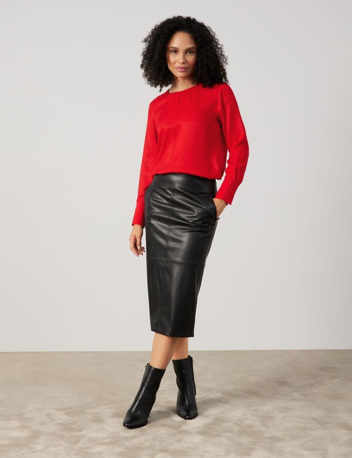 Gerry Weber Faux leather pencil skirt Skjørt Svarte | BXKS5886