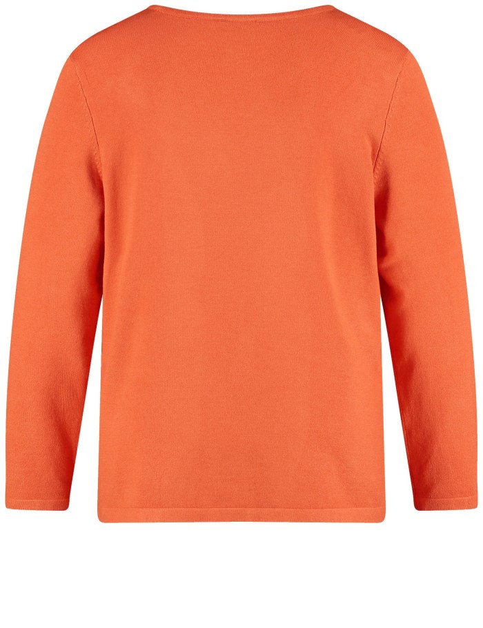 SAMOON Figure-defining basic fine knit jumper Strikkevarer Oransje | VQZI2693