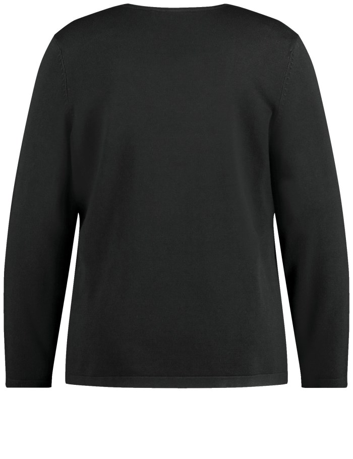 SAMOON Figure-defining basic fine knit jumper Strikkevarer Svarte | MRDN0154