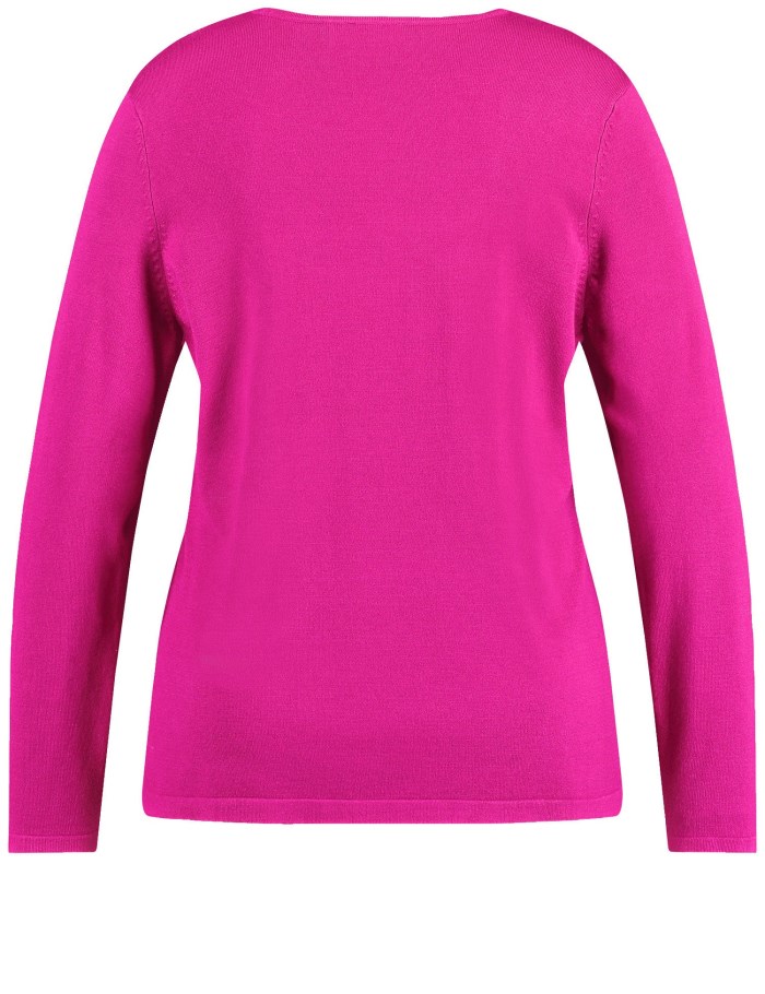 SAMOON Figure-defining basic fine knit jumper Strikkevarer Rosa | ZOIE0948