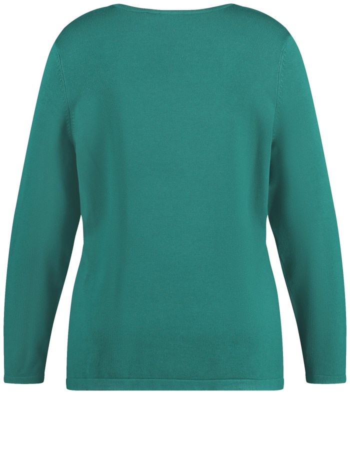 SAMOON Figure-defining basic fine knit jumper Strikkevarer Blå | HEDI5698