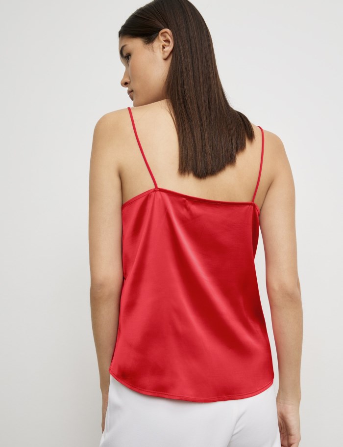 TAIFU Fine blouse top with spaghetti straps T-skjorte Rød | YQJO7963