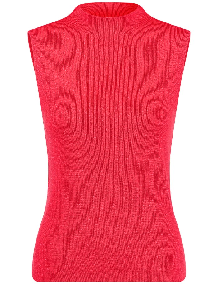 TAIFU Fine knitted top with a stand-up collar Strikkevarer Rød | DVDN6592