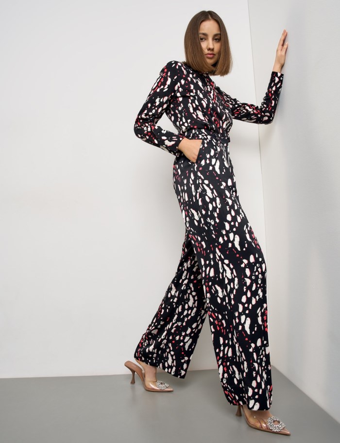 TAIFU Fine palazzo trousers with a wide leg Bukser Rosa | TAAT9221