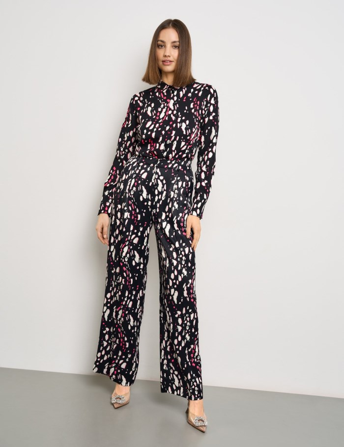 TAIFU Fine palazzo trousers with a wide leg Bukser Rosa | TAAT9221