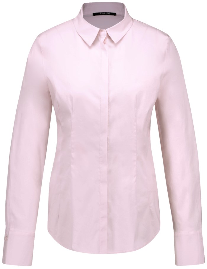 TAIFU Fitted shirt blouse in a cotton blend Bluse Rosa | JGBX1570