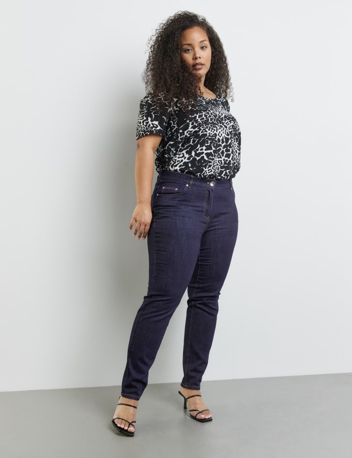 SAMOON Five-pocket jeans with stretch for comfort, Betty Jeans Bukser Blå | CFCC8813