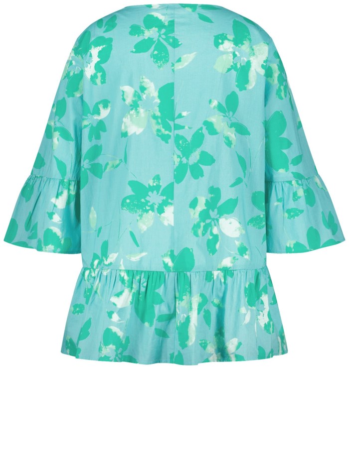 SAMOON Flared blouse with flounces Bluse Blå | BPIT5811