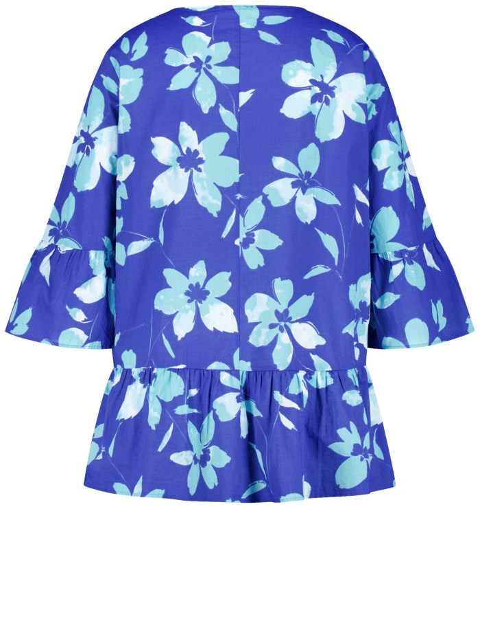 SAMOON Flared blouse with flounces Bluse Blå | XPNN8607